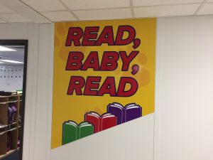 Read, baby, read poster board